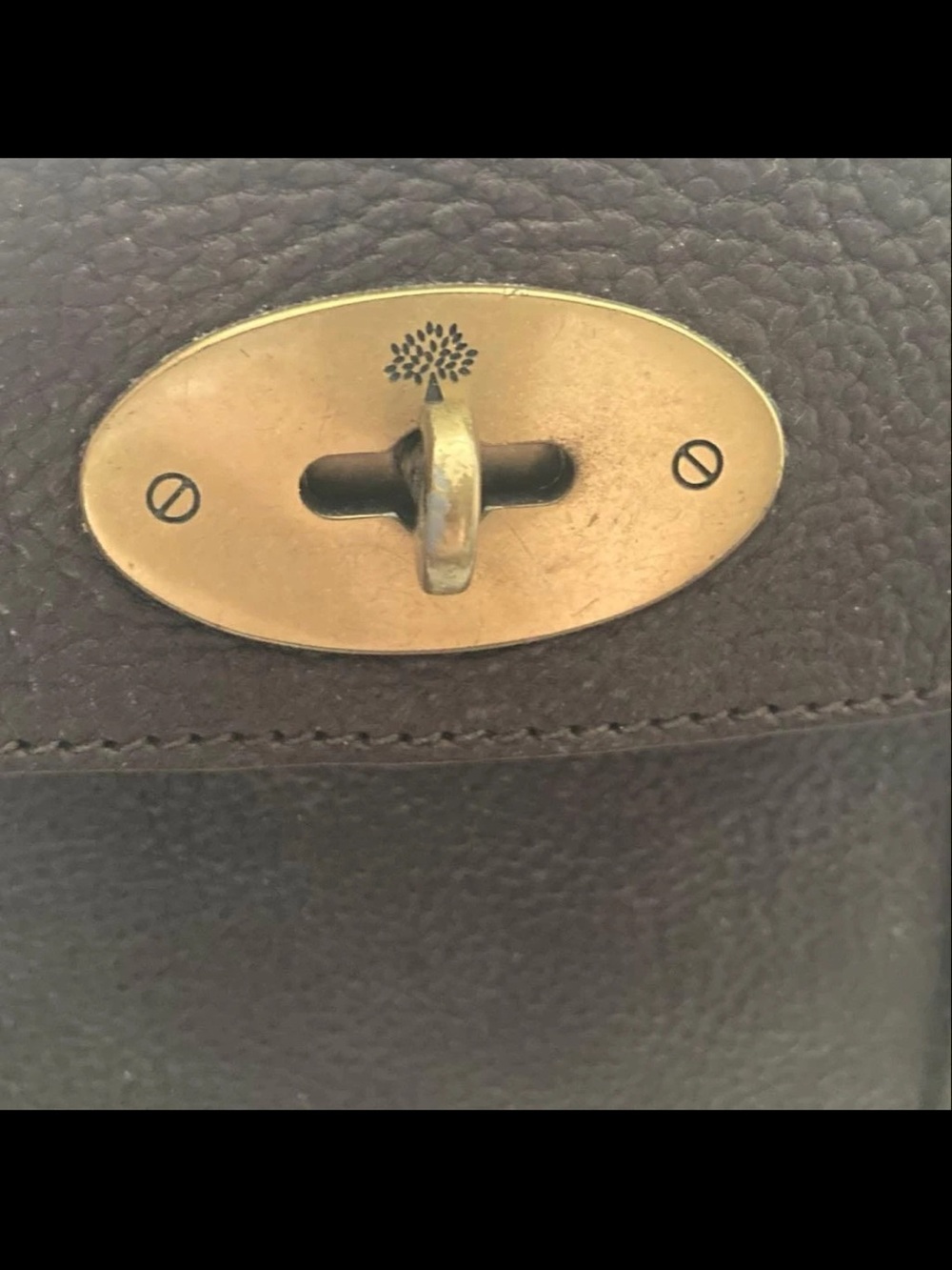Mulberry Dark Brown Leather Satchel with Gold Turn-Lock - Picture 4 of 16